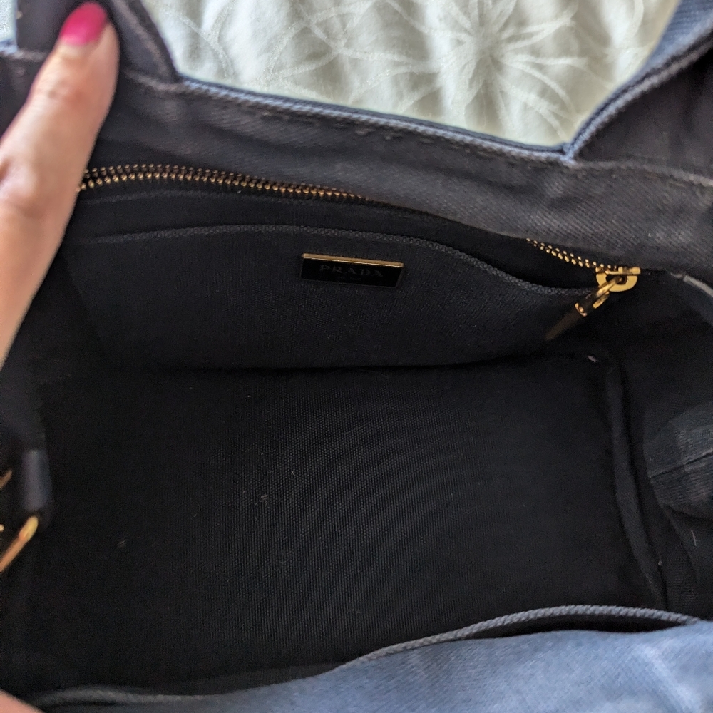 Prada navy blue canapa tote - Picture 9 of 10